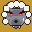 A grey wolf wearing a sheep's fleece as a disguise.